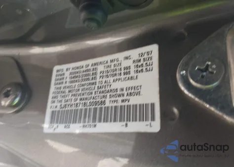 2008 Honda Element Ex z USA, uszkodzony, nr VIN 5J6YH18718L009586